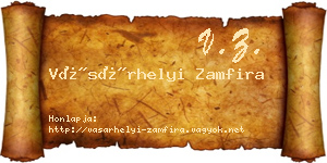 Vásárhelyi Zamfira névjegykártya